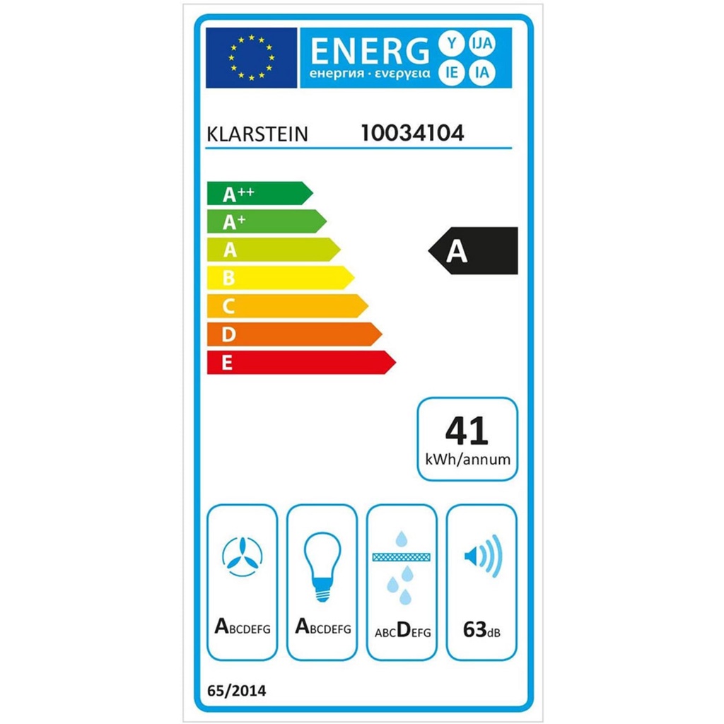 Máy Hút Mùi Klarstein Alina 60cm bộ lọc carbon hoạt tính, đèn led đổi màu