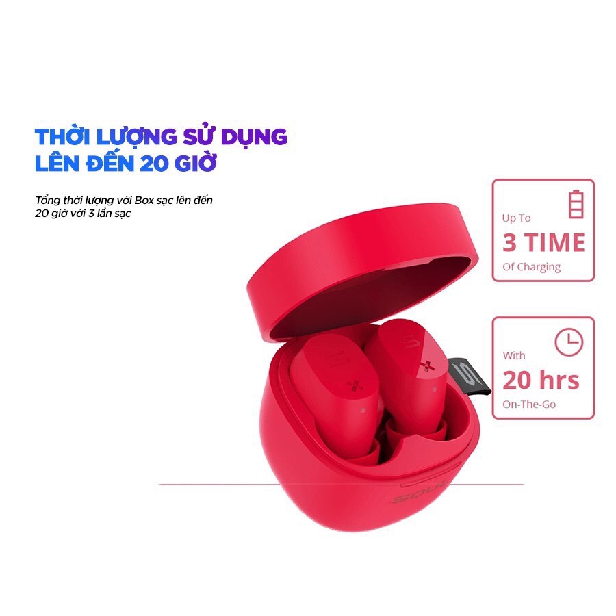 Tai Nghe True Wireless Soul ST-XX, Cảm Ứng, Chống Nước IPX5, Nghe Đến 20H - Chính Hãng