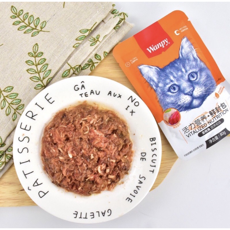 Pate Wanpy thức ăn cho mèo 80g . Pate dành cho mèo