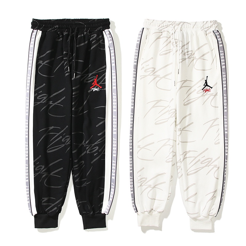 Quần dài thể thao Air Jordan bằng vải cotton lưng thun thêu hình phong cách cổ điển cho nam và nữ