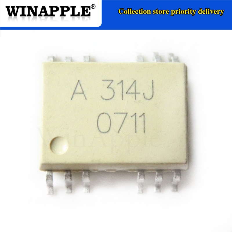 10pcs/lot HCPL314J HCPL314 HCPL-314J A314J OPTOISO DRIVER SOP16 New and Original IC In Stock