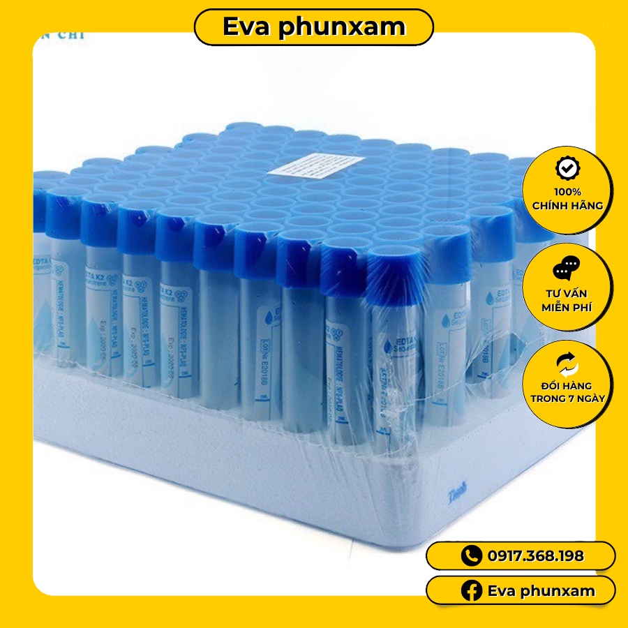 100 Ống chống đông máu edta,klc dùng trong công nghệ prp spa thẫm mỹ viện