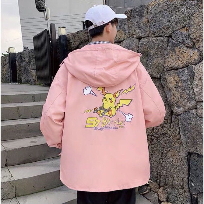 Áo Khoác Dù Chống Nắng 123SHOP Cho Nam Nữ Đôi Có 3 Màu, Ulzzang Unisex in hình PIKa Form Rộng Jacket | BigBuy360 - bigbuy360.vn