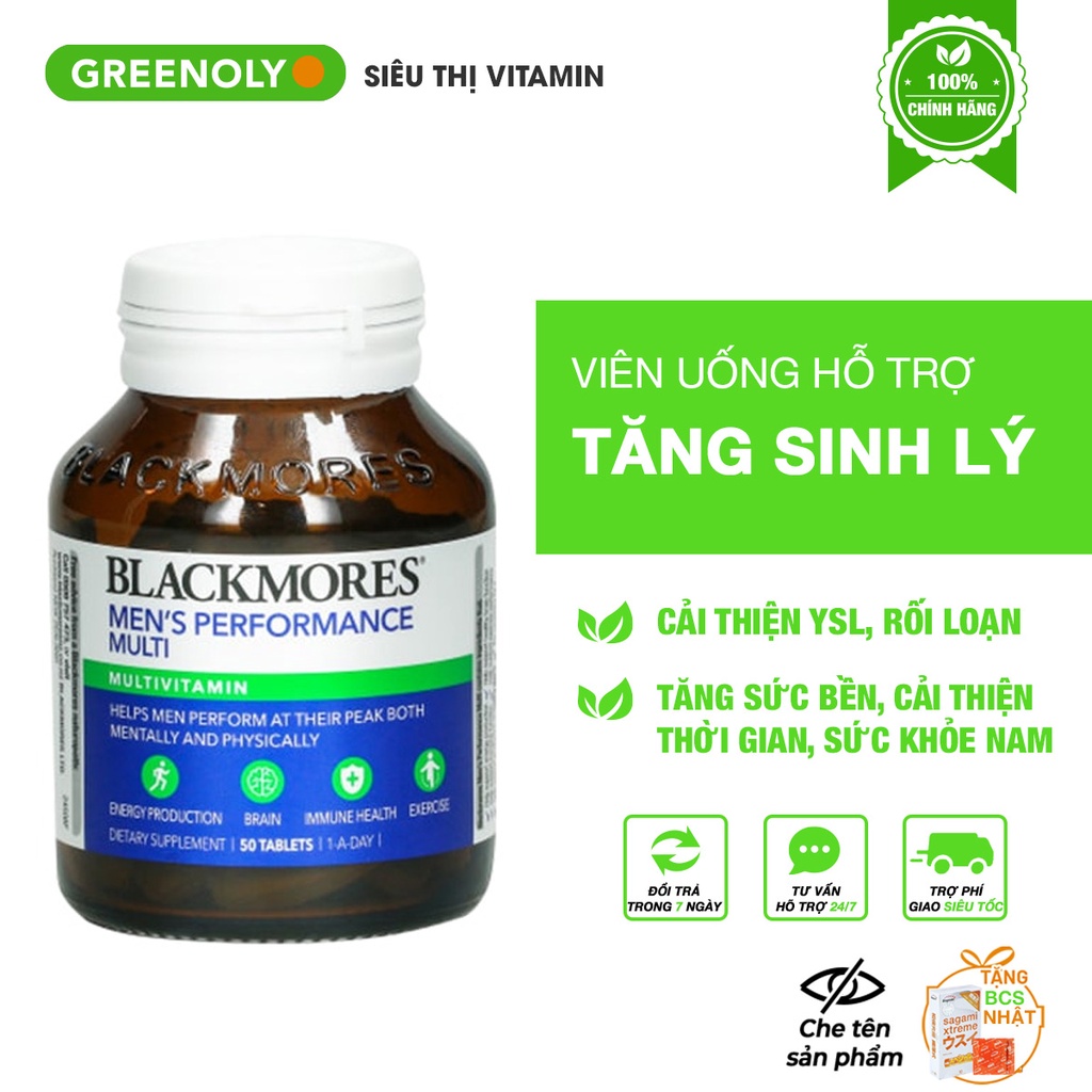 Blackmores CHÍNH HÃNG Viên Uống Hỗ Trợ Sinh Lý Nam Men’s Performance Multi 50 Viên