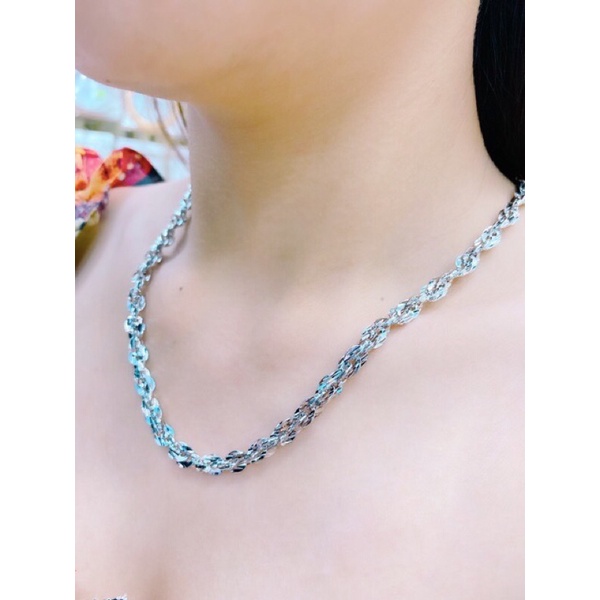 Dây chuyền xoắn xi BẠCH KIM siêu sáng khắc ký hiệu italy