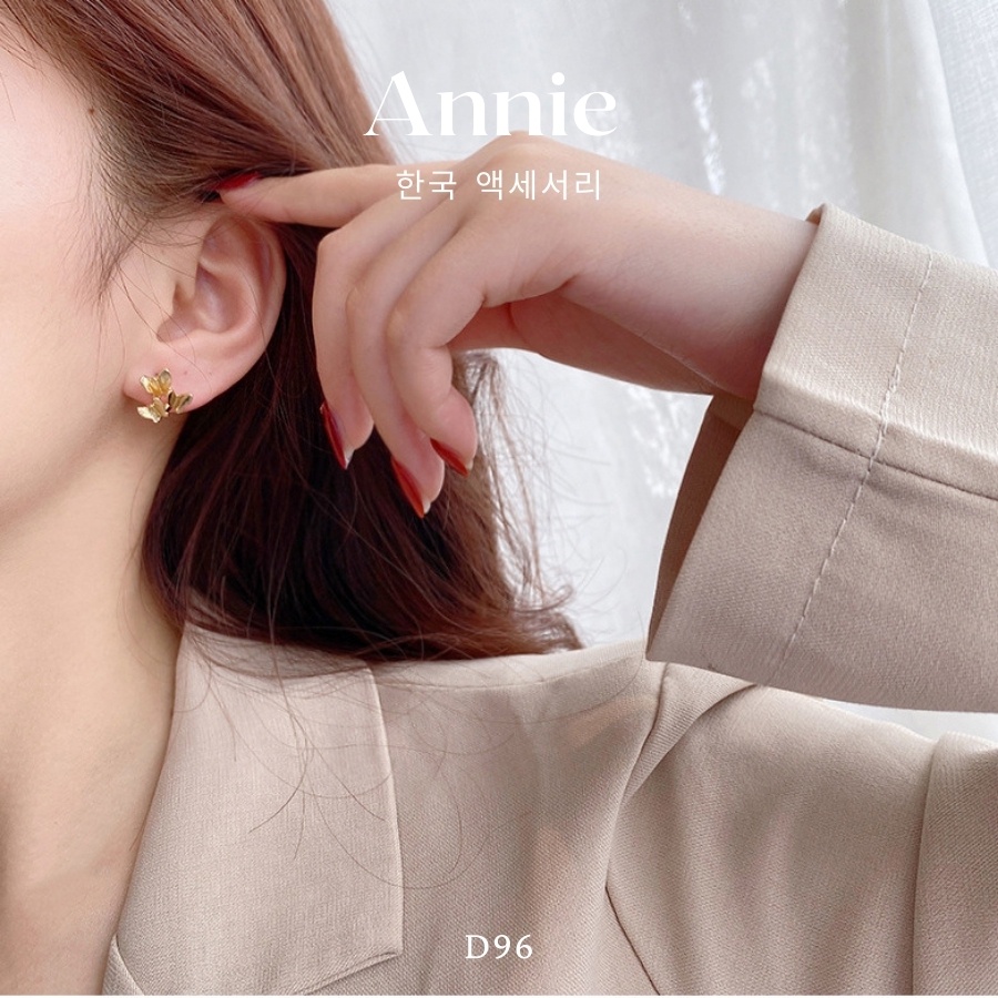 Bông tai hình bướm mạ vàng phong cách đơn giản nữ tính ANNIE D96