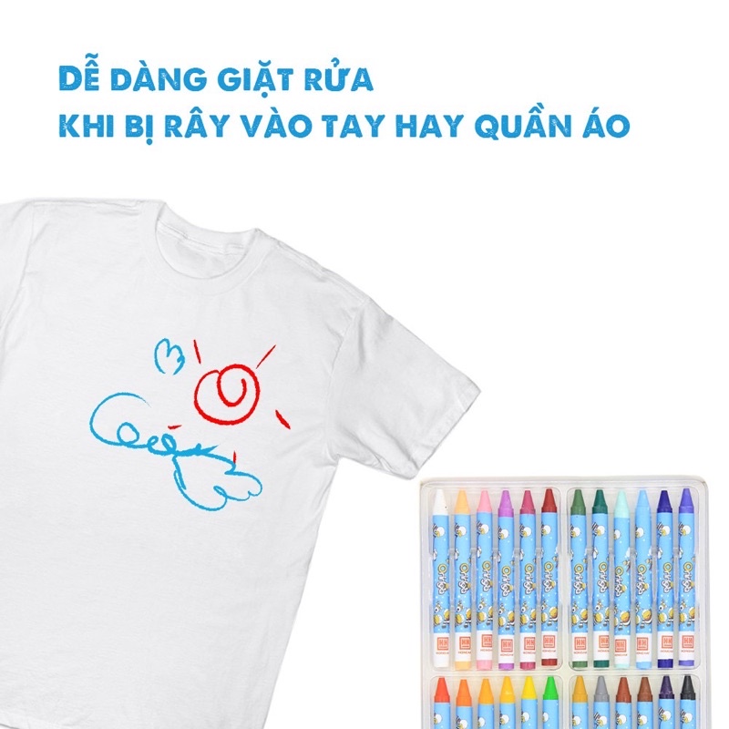 Bút sáp màu Oringa Hồng Hà 8106 Binkids hôp 18 bút màu sáp khác nhau đồ dùng học tập dành cho học sinh  BS02