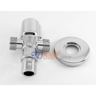 Van khoá nước 3 ngã nhựa mạ chrome NH08 (Bạc)