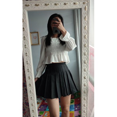 Chân váy tennis xếp li màu trắng đen xếp ly skirt cạp lưng cao ngắn chữ a phong cách ulzzang EVADO CV02 | BigBuy360 - bigbuy360.vn