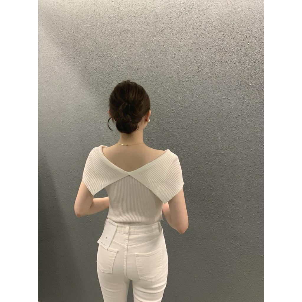 Áo sweater Peppermint dáng ôm hở vai thời trang Hàn Quốc cho nữ 54651