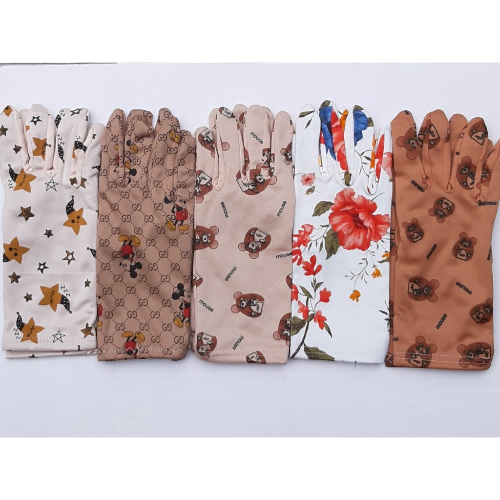 [1đôi] Găng tay Bao tay vãi Thun 100% Cotton họa tiết đi nắng nhẹn nhàng mềm mại