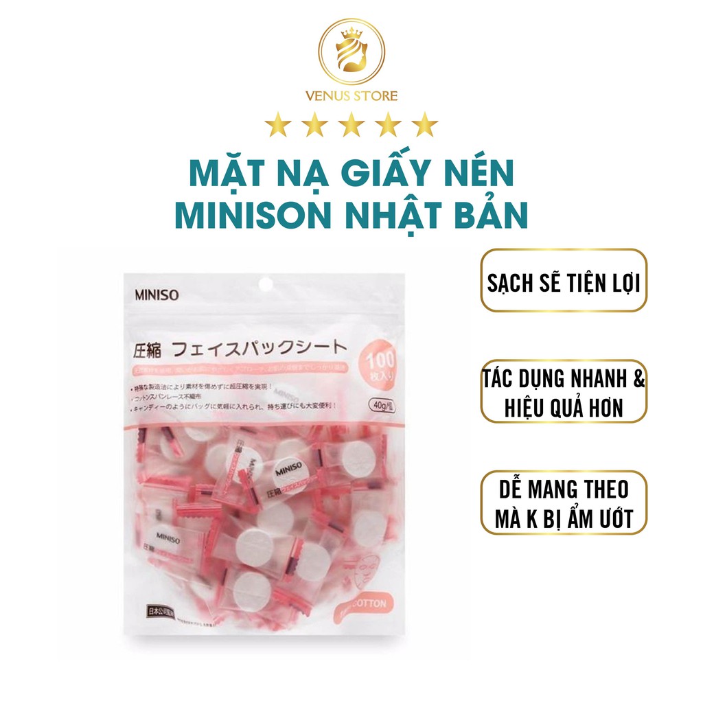 Mặt Nạ Giấy Nén Miniso Nhật Bản Cấp Ẩm Thải Độc - Venus Store