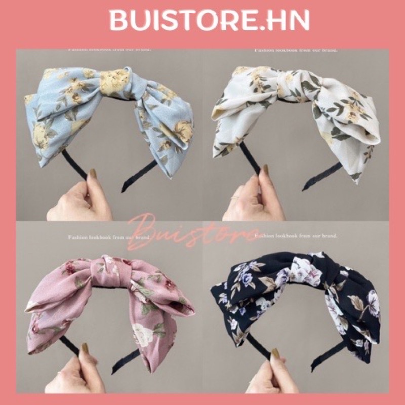 Băng đô bờm tóc nơ to phong cách Hàn Quốc