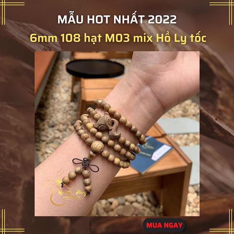 Vòng Tay Trầm Hương 108 Hạt 216 Hạt 4mm 6mm 8mm Nam Nữ Mix Nhiều Charm Đa Dạng MỘC KỲ PHONG Bảo Hành Trọn Đời