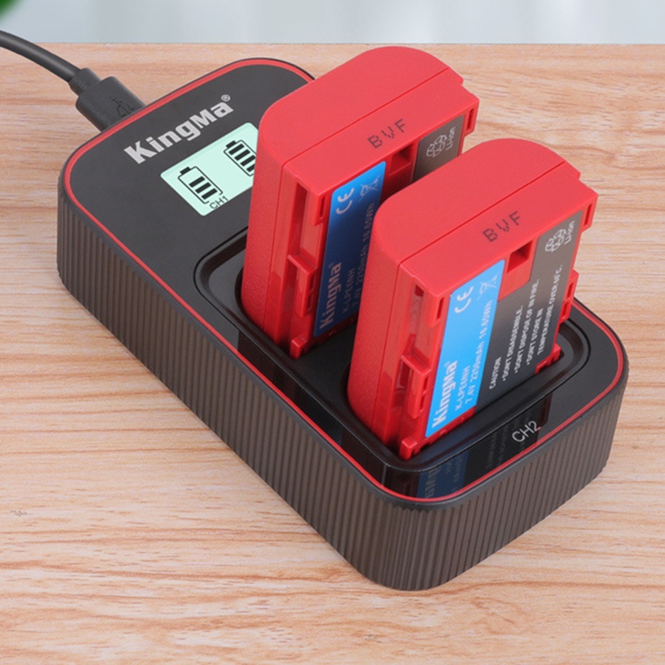 Bộ Pin sạc đôi Kingma LP-E6NH EOS R6 R5 5D4 90D 6d2 5D3