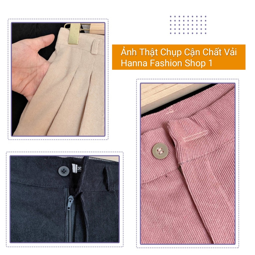 Quần Ống Rộng Nữ Nhung Tăm, Chất Vải Nhung Tăm Xuất Hàn Cạp Cao Khóa Trước Siêu Xinh | BigBuy360 - bigbuy360.vn