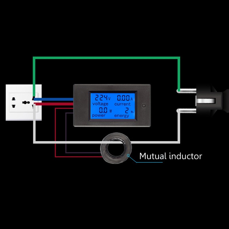 Công tơ điện tử PZEM-061 AC 220v 100A Đo điện áp, dòng điện, công suất thiết bị