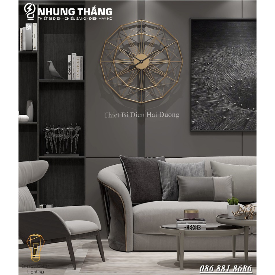 Đồng Hồ Treo Tường Vintage DH-98 - Trang Trí Nghệ Thuật Cao Cấp - Kiểu Dáng Hiện Đại , Sang Trọng - Đường Kính 50cm