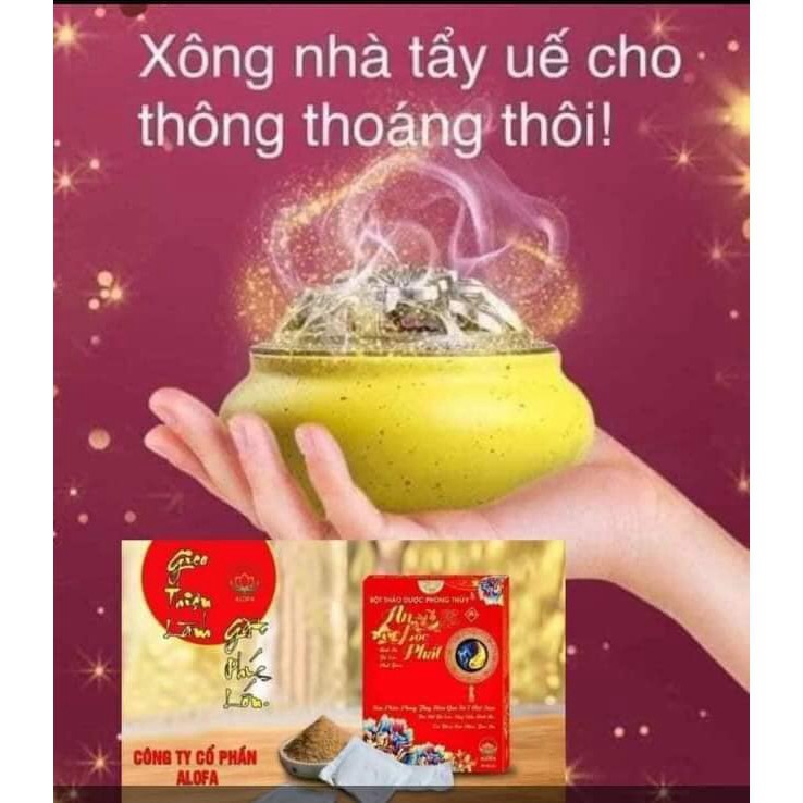 (DATE MỚI ) 1 HỘP BỘT PHONGTHỦY TÀI LỘC  ALOFA 40gói ( tặng túi đỏ may mắn)