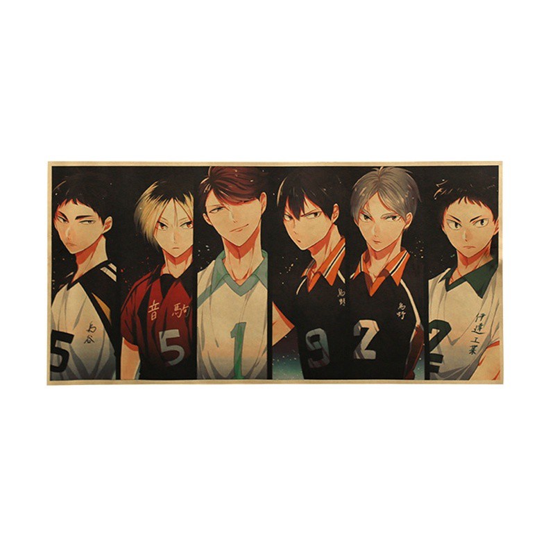 Áp phích dán tường 70x35.5cm họa tiết hoạt hình anime Haikyuu Nhật Bản