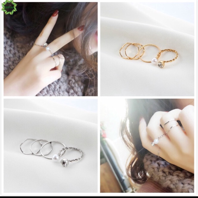 [gau0219] set nhẫn hợp kim