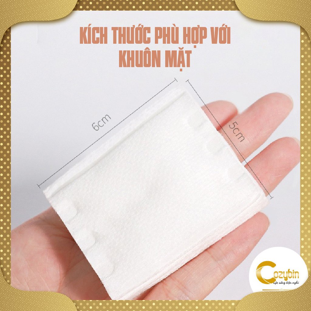 Bông Tẩy Trang Cotton Pads 3 lớp túi 222 miếng loại cao cấp 100% cotton CozyBin