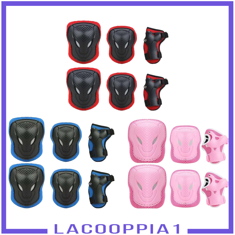 [LACOOPPIA1]6Pcs Kids Elbow Wrist Knee Pads Protective Gear Guard Skate Cycling