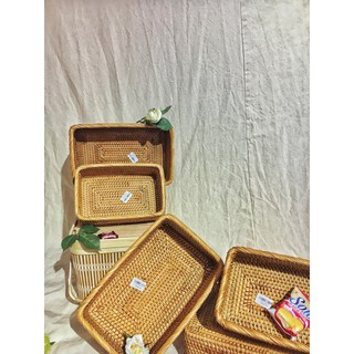 Khay mây chữ nhật