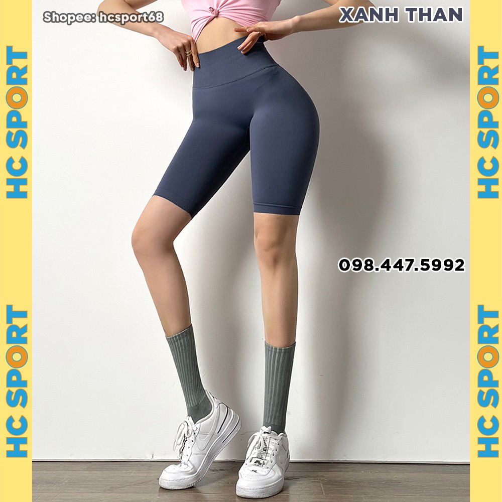 Quần tập gym nữ chun mông Mitao Girl QL09 dáng ngố lửng biker, lưng cao nâng mông tập yoga thể thao - HcSport68