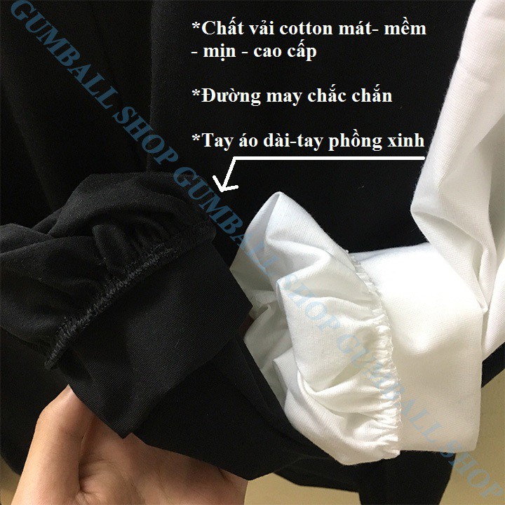 Áo croptop tay dài, áo croptop kiểu nữ tay phồng xoắn bụng vải cotton thoáng mát cá tính | BigBuy360 - bigbuy360.vn