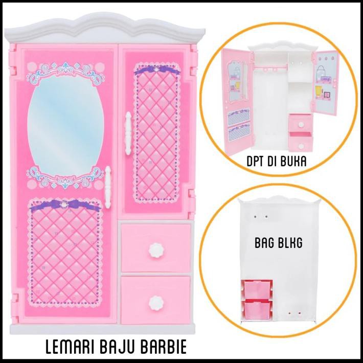 Tủ Quần Áo Đồ Chơi Búp Bê Barbie