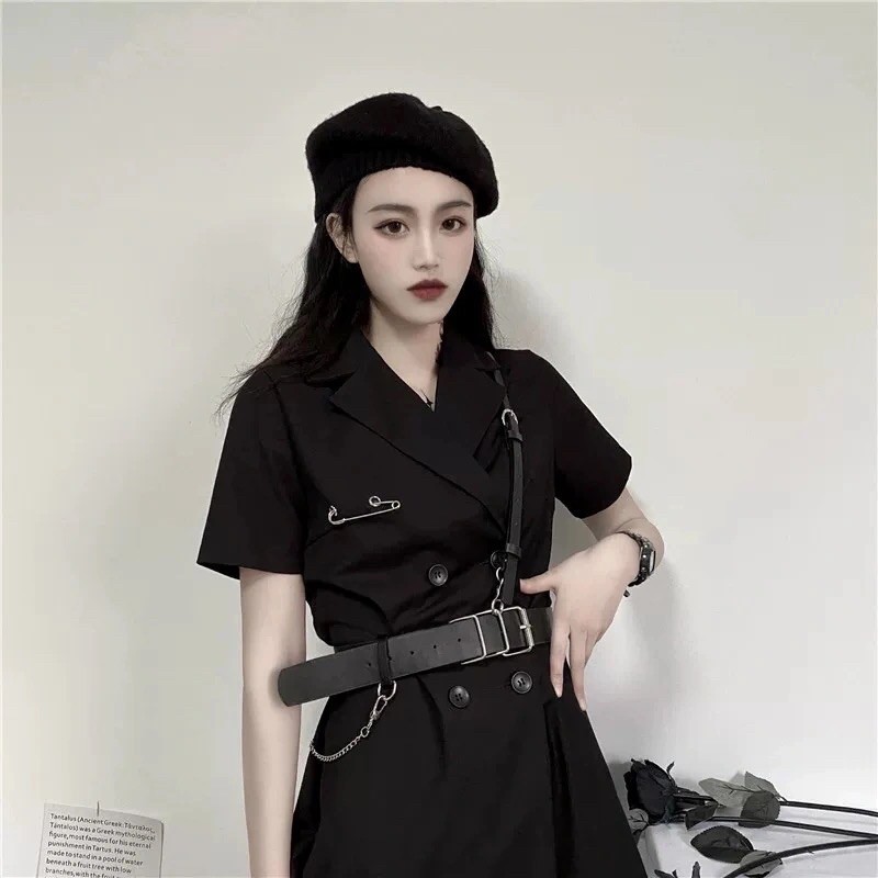 Set đồ áo liền quần kèm đai xích phụ kiện - ảnh cuối khách mặc