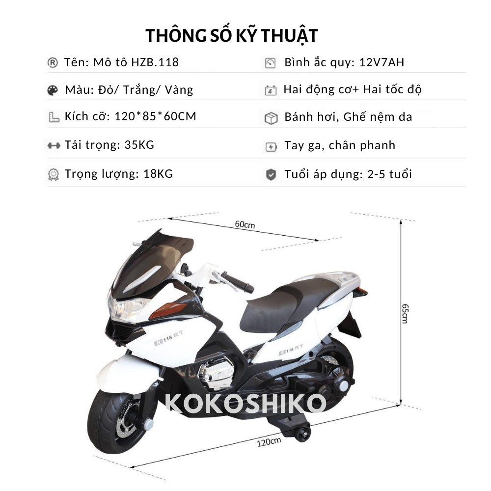 Xe mô tô điện HZB.118