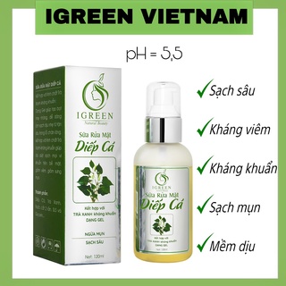Freeship- sữa rửa mặt thiên nhiên - siêu sạch sâu- diếp cá kết hợp trà xanh