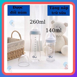 Bình sữa Ou Wish 140/260ml nội địa hàn cao cấp tặng kèm nắp đậy bình sữa sillicon