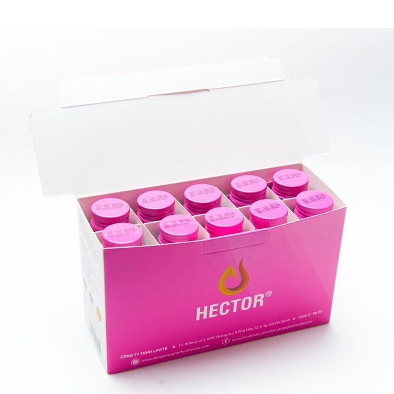 Hector collagen nước đông trùng hạ thảo chính hãng hộp 10 chai