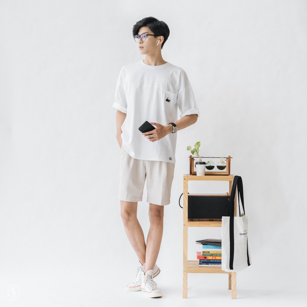 Áo thun ngắn tay Unisex cổ tròn có túi ngực thêu hoạ tiết thuyền SSSTUTTER thoáng mát thấm mồ hôi Try Tee | BigBuy360 - bigbuy360.vn
