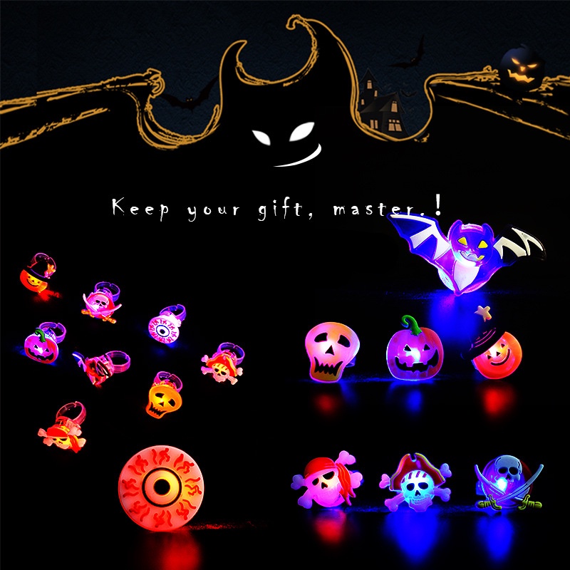Vòng Tay Đèn Led Phát Sáng Nhiều Màu Hình Bí Ngô Phong Cách Halloween