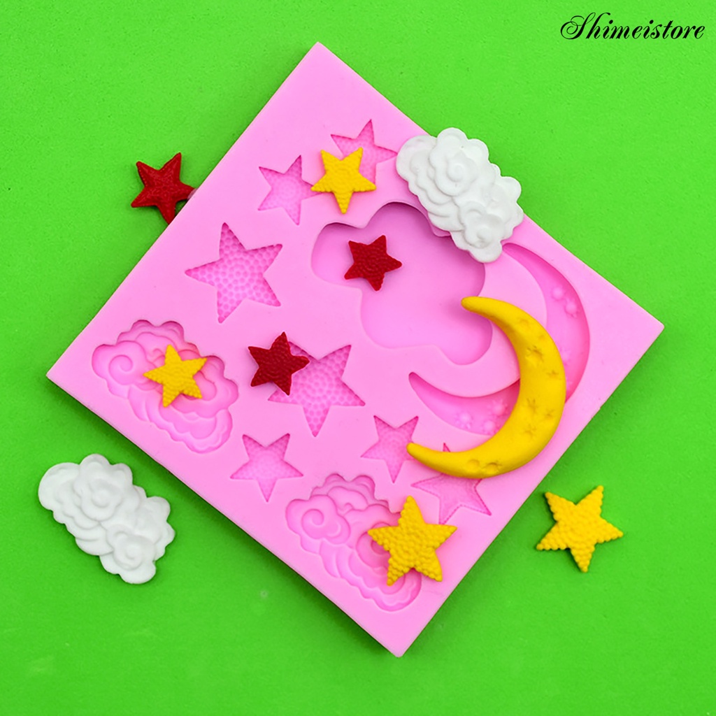 Khuôn Silicone Làm Bánh Không Dính Tạo Hình Trăng Sao Đám Mây DIY 5