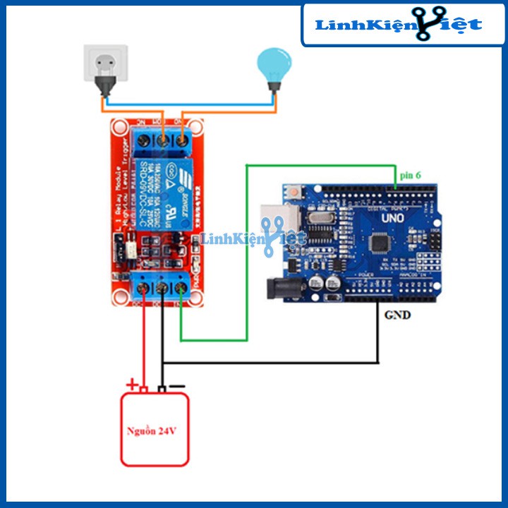 Module Relay 24VDC 1/2 Kênh High/Low