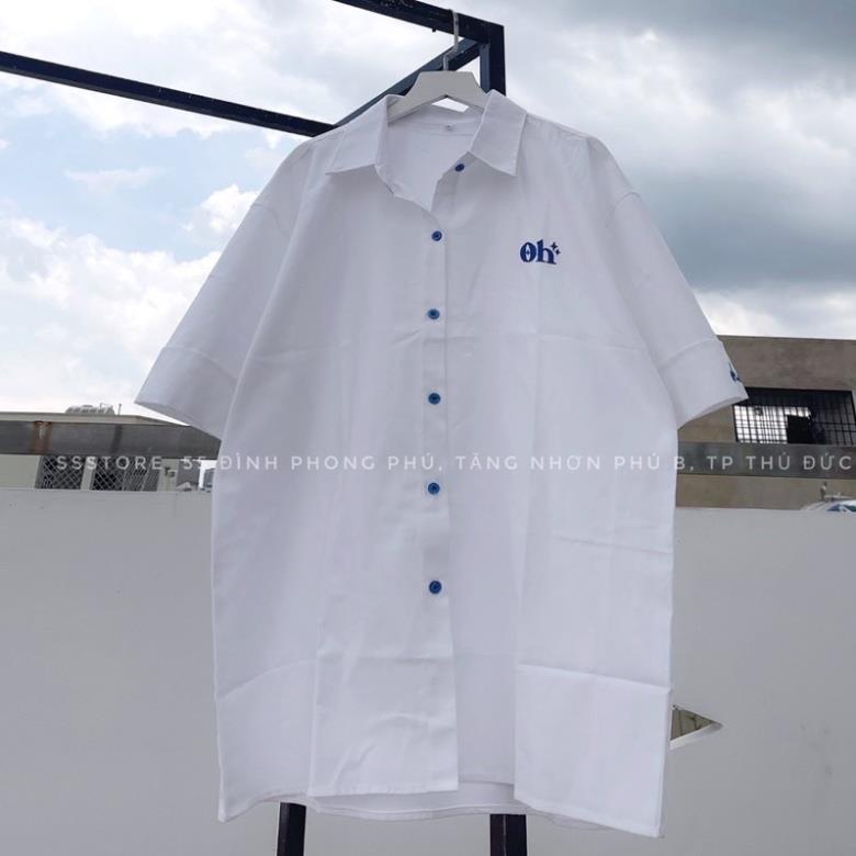 Áo Sơmi Tay Ngắn Nam Nữ Unisex Chữ Thêu OHNIL Oanhstore