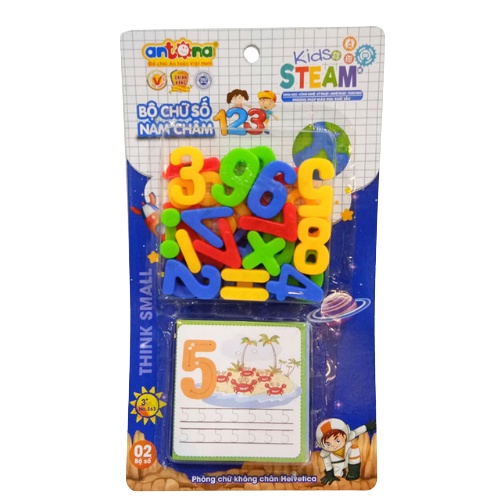 Bộ Chữ Cái, Chữ Số, Hình Học Bằng Nhựa Có Nam Châm Chính Hãng ANTONA Cho Bé Mới Bắt Đầu Học