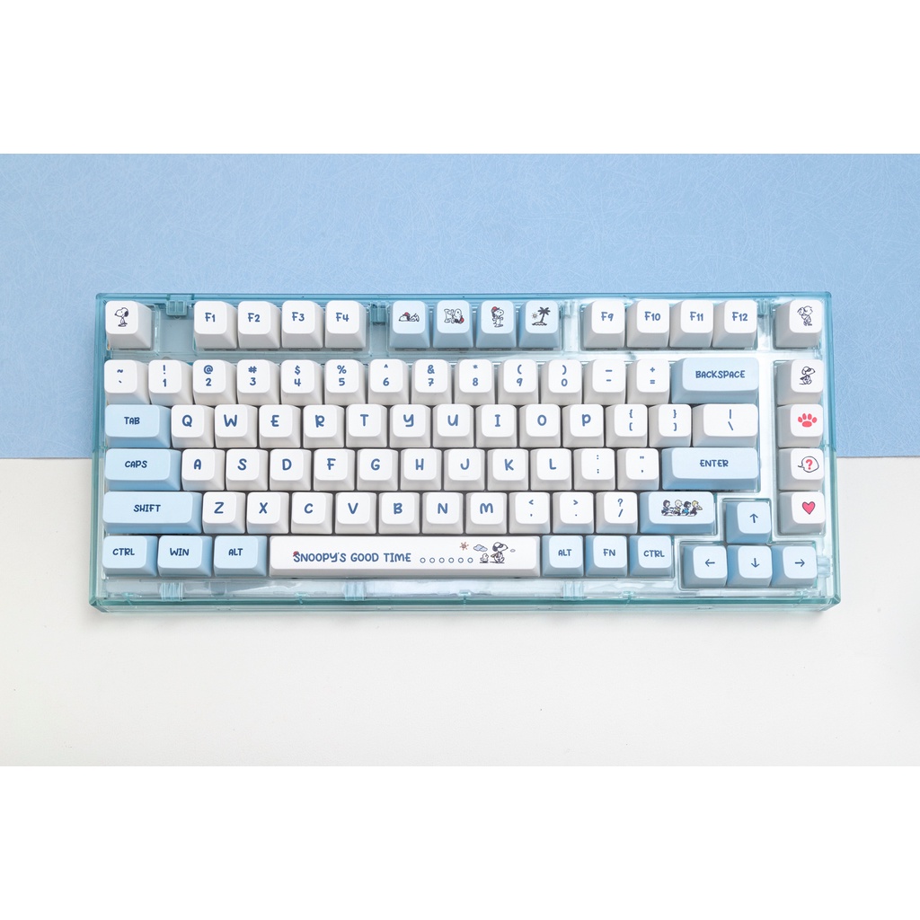 Snoopy Theme Keycap XDA Profile  PBT Bàn phím cơ Dy-thăng hoa Keycap Cá tính dễ thương Keycap 133 Phím