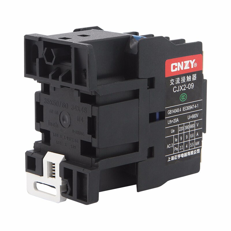 Rơ Le Khởi Động 24V 36V 110V 220V 380V CJX2-0910 LC1-D AC 9A Din 3P + 1NO