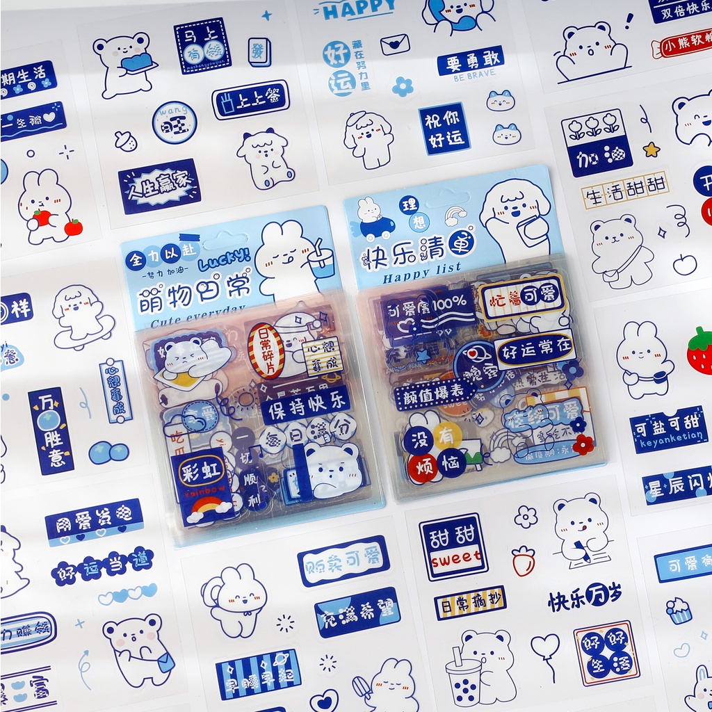 Bộ 20 Miếng Dán Chống Thấm Nước Họa Tiết Hoạt Hình Dễ Thương Trang Trí Nhật Ký