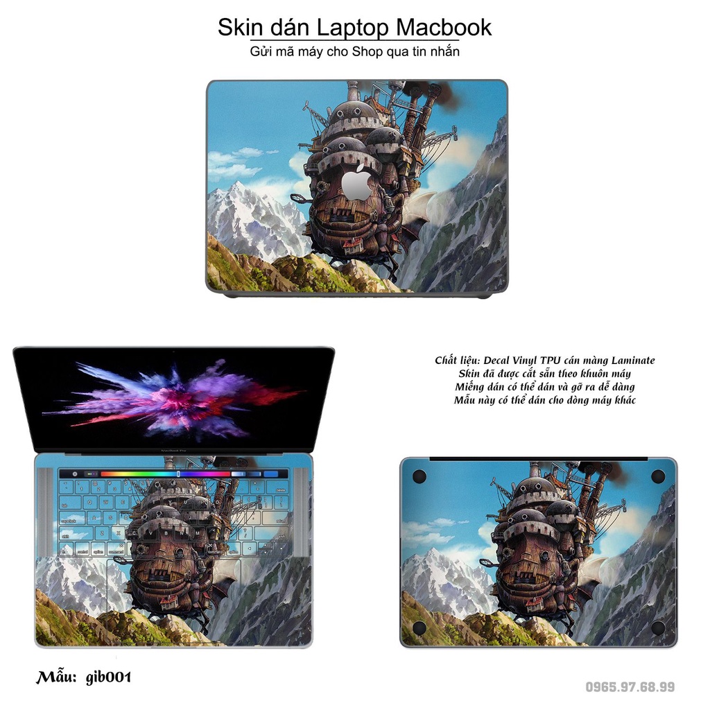 Skin dán Macbook mẫu Ghibli (đã cắt sẵn, inbox mã máy cho shop)