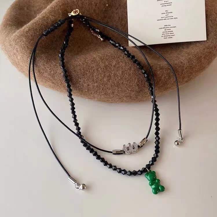 Vòng cổ Hai Lớp Mặt Chữ M Phong Cách Âu Mỹ Thời Trang