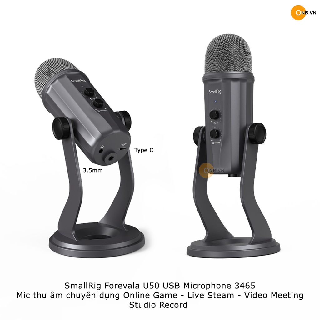 SmallRig Forevala U50 USB Microphone 3465 - Mic thu âm Game - Live Steam - Studio