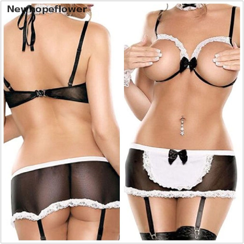 Bộ đồ ngủ phối ren xuyên thấu kiểu người hầu quyến rũ cho nữ | BigBuy360 - bigbuy360.vn