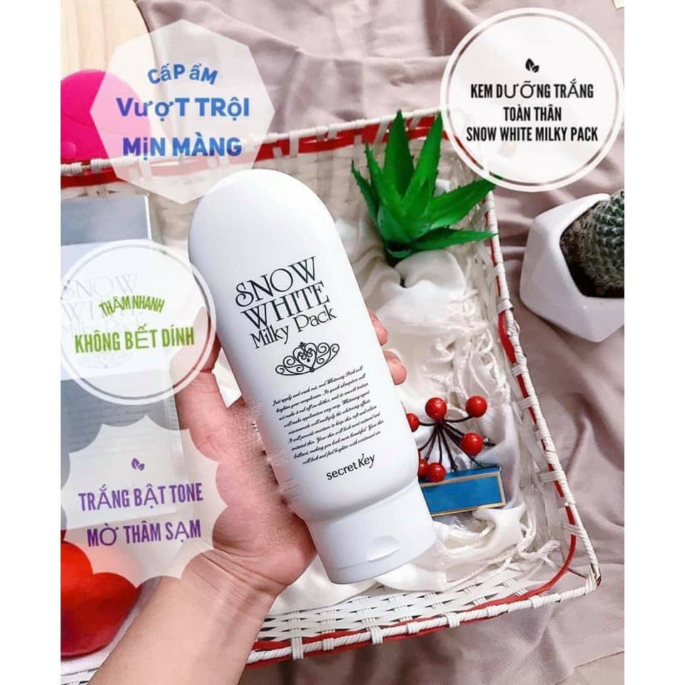 [Tặng sample kem trắng da Snow White] Kem dưỡng trắng body SECRET KEY Snow White Milky Pack 200g